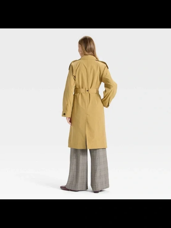 A New Day Classic Double-Breasted Trench Coat L NWOT - Picture 2 of 3